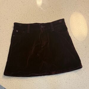 Velvet Mini Skirt in Deep Burgundy